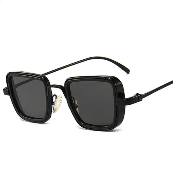 Vintage Steampunk Sunglasses Men Retro Metal Square