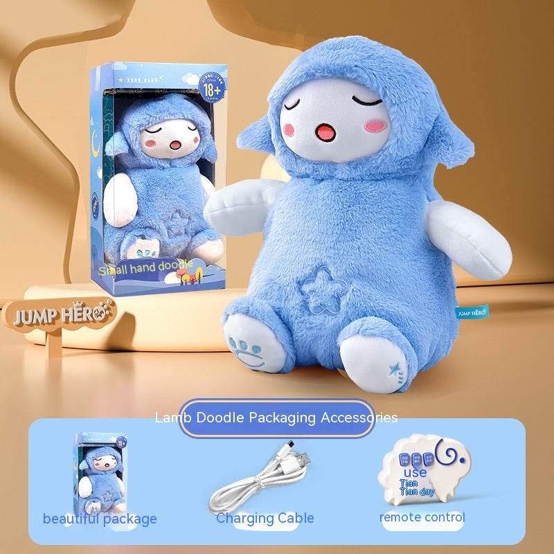 Cloak Man Lamb Toot Baby Plush Doll Newborn Sound And Light Soothing Sleeping Toys