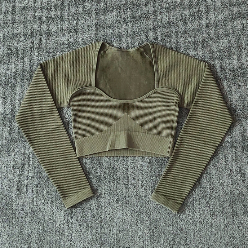 Sandwash Yoga Suit Gathering Bra Sportswear