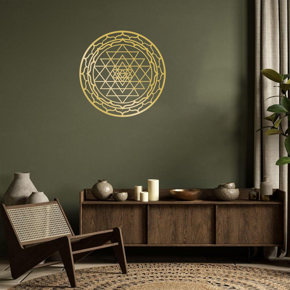 Sacred Geometry Metal Wall Art - Handcrafted Yantra Mandala Decor For Home