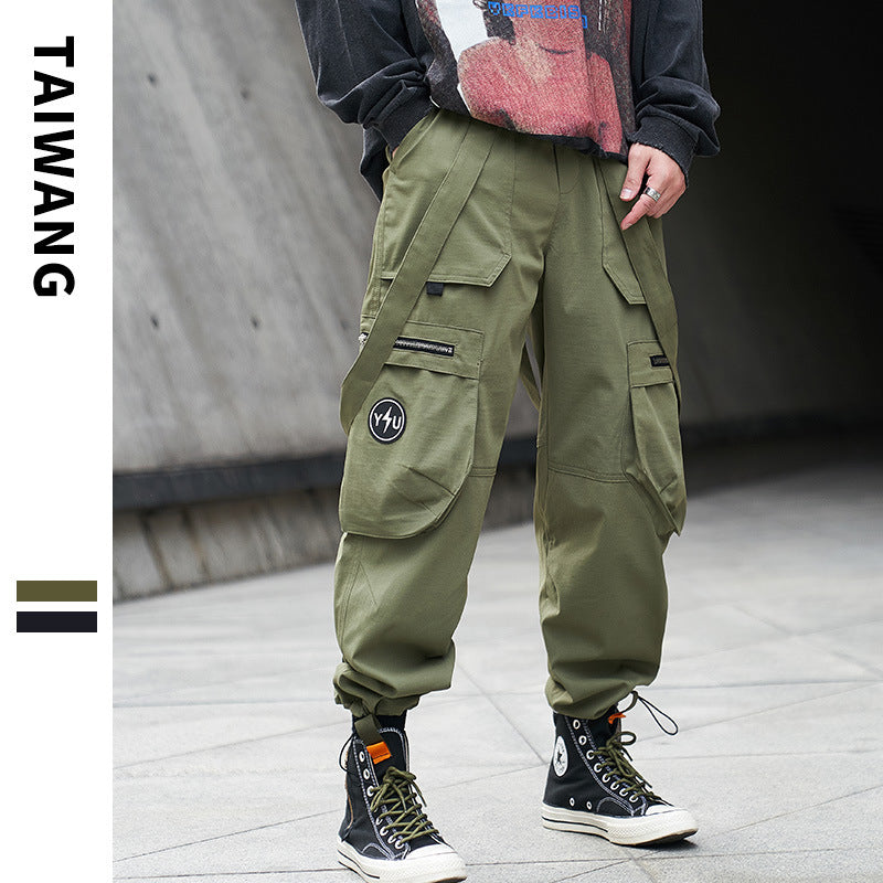 Casual Pants Japanese Strap Paratrooper Functional Pants