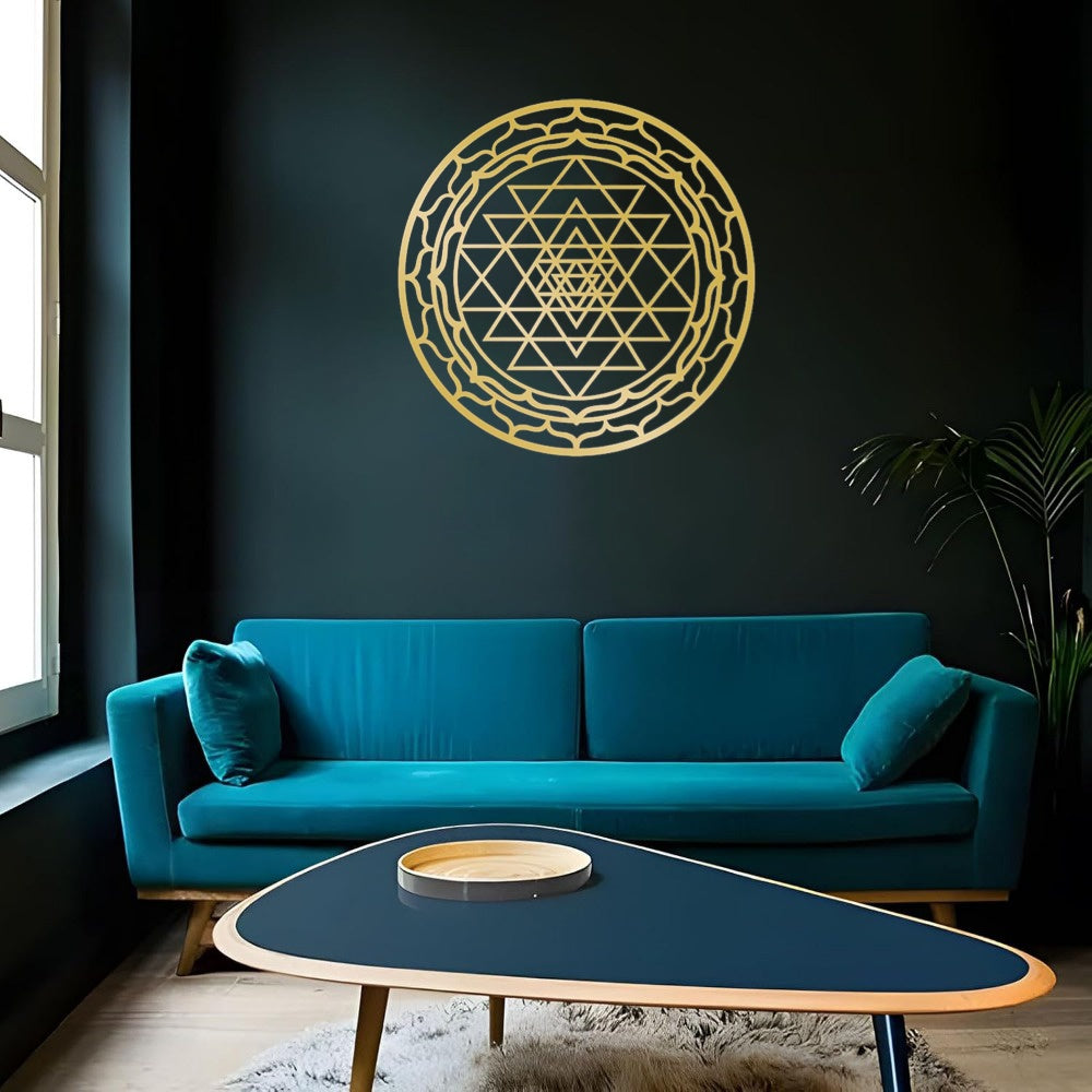 Sacred Geometry Metal Wall Art - Handcrafted Yantra Mandala Decor For Home