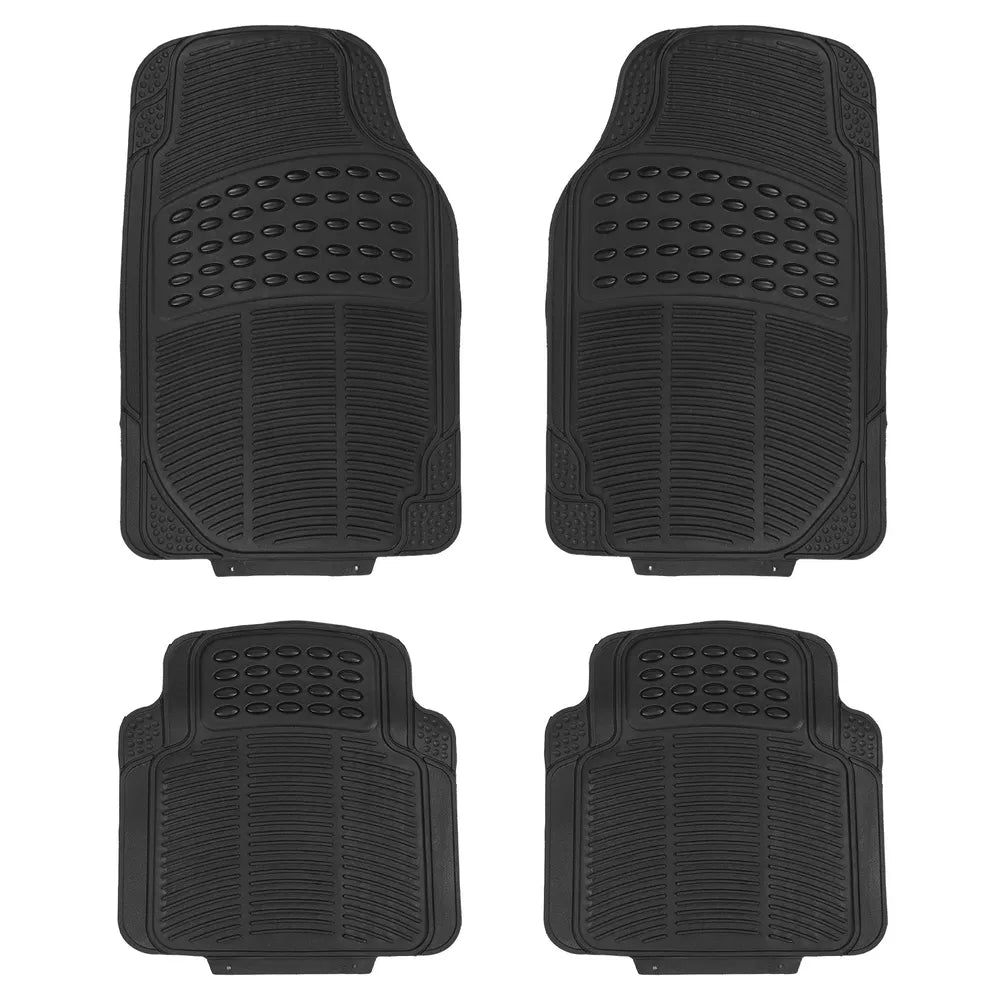 4Pcs Automotive Floor Mats Front And Rear PVC Rubber Floor Mats Heavy Duty Drive Vehicle Car Mats With Trimmable Design Fit Most Cars SUVs Trucks